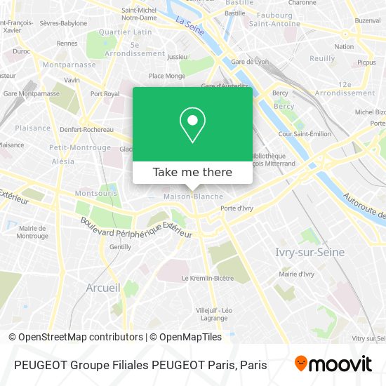 PEUGEOT Groupe Filiales PEUGEOT Paris map