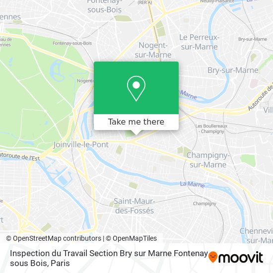 Inspection du Travail Section Bry sur Marne Fontenay sous Bois map