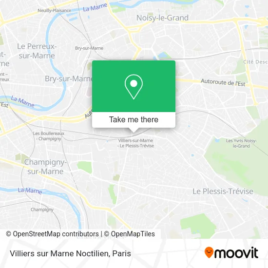 Villiers sur Marne Noctilien map