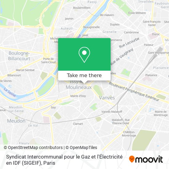 Syndicat Intercommunal pour le Gaz et l'Électricité en IDF (SIGEIF) map