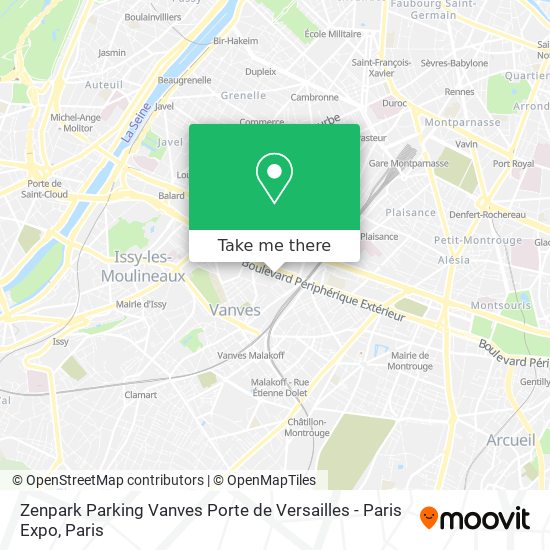 Zenpark Parking Vanves Porte de Versailles - Paris Expo map