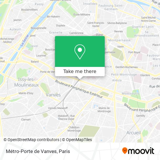 Métro-Porte de Vanves map