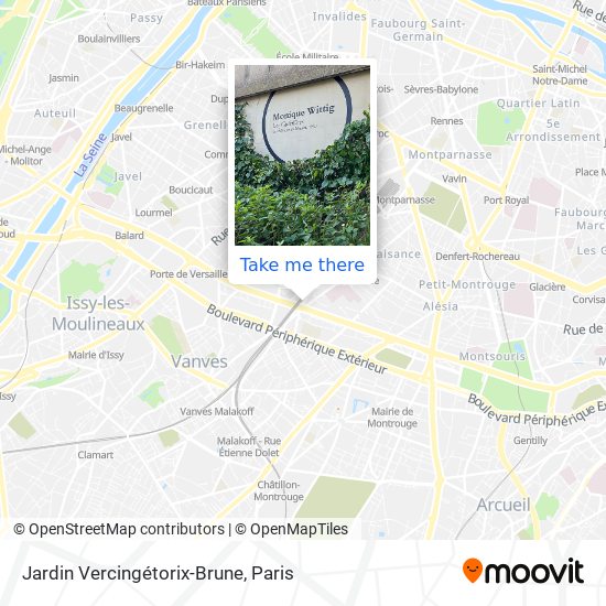 Jardin Vercingétorix-Brune map