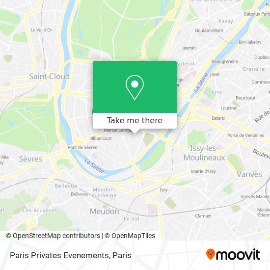 Mapa Paris Privates Evenements