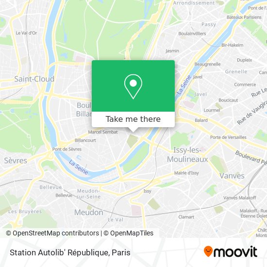 Mapa Station Autolib' République