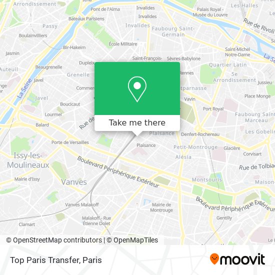 Top Paris Transfer map