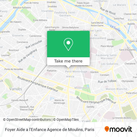 Mapa Foyer Aide a l'Enfance Agence de Moulins