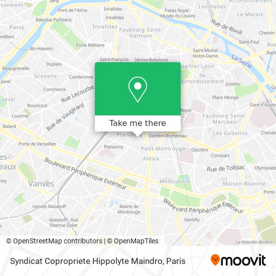 Mapa Syndicat Copropriete Hippolyte Maindro