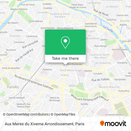 Mapa Aux Meres du Xiveme Arrondissement