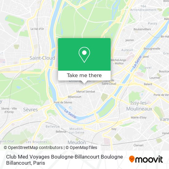 Club Med Voyages Boulogne-Billancourt Boulogne Billancourt map