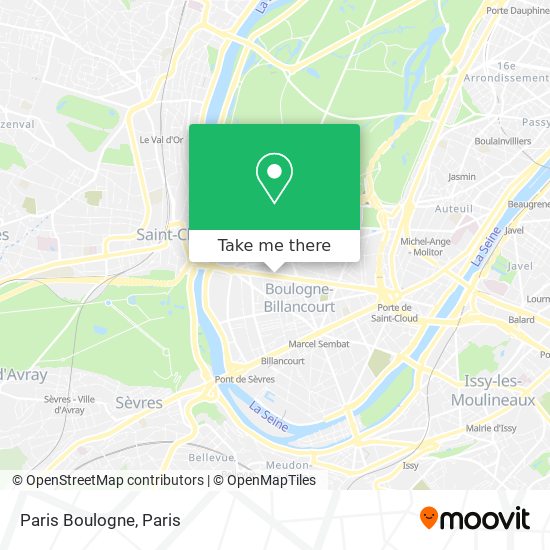 Mapa Paris Boulogne