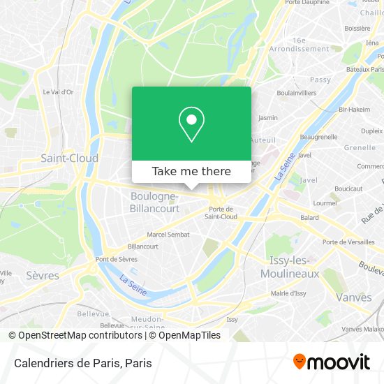 Calendriers de Paris map