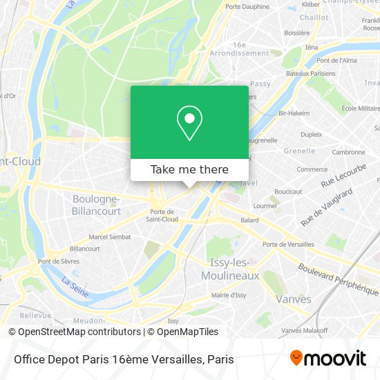 Mapa Office Depot Paris 16ème Versailles