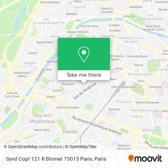 Synd Copr 121 R Blomet 75015 Paris map