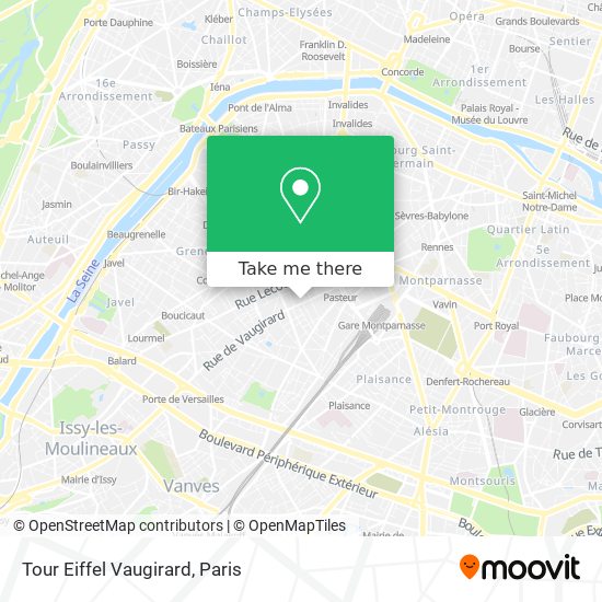 Mapa Tour Eiffel Vaugirard