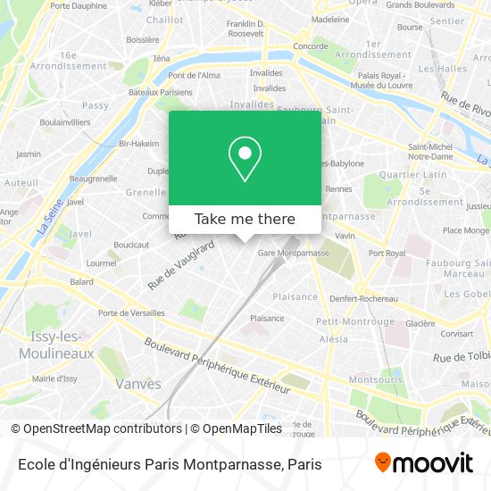 Mapa Ecole d'Ingénieurs Paris Montparnasse