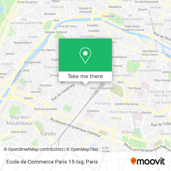 Mapa Ecole de Commerce Paris 15-Isg