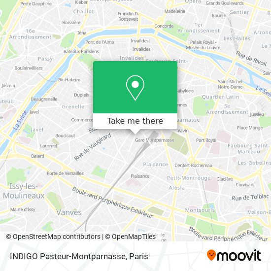 INDIGO Pasteur-Montparnasse map