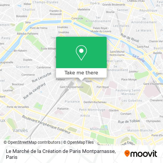 Le Marché de la Création de Paris Montparnasse map