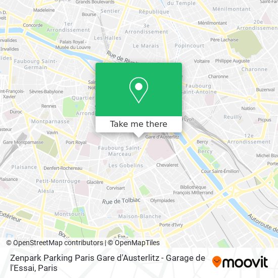 Mapa Zenpark Parking Paris Gare d'Austerlitz - Garage de l'Essai