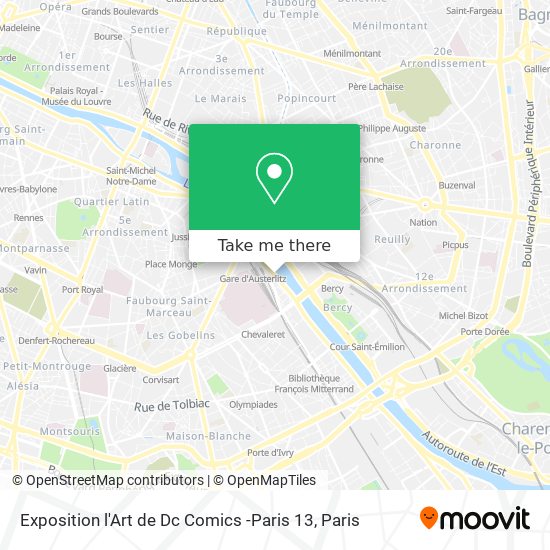 Exposition l'Art de Dc Comics -Paris 13 map