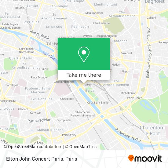 Mapa Elton John Concert Paris