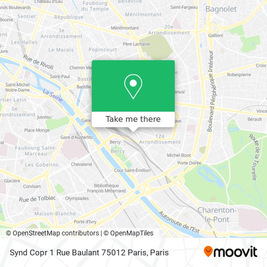 Mapa Synd Copr 1 Rue Baulant 75012 Paris