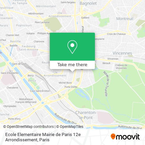 Ecole Elementaire Mairie de Paris 12e Arrondissement map