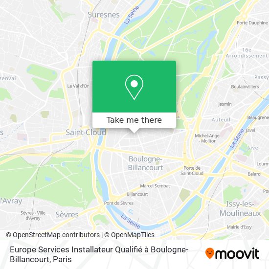 Europe Services Installateur Qualifié à Boulogne-Billancourt map