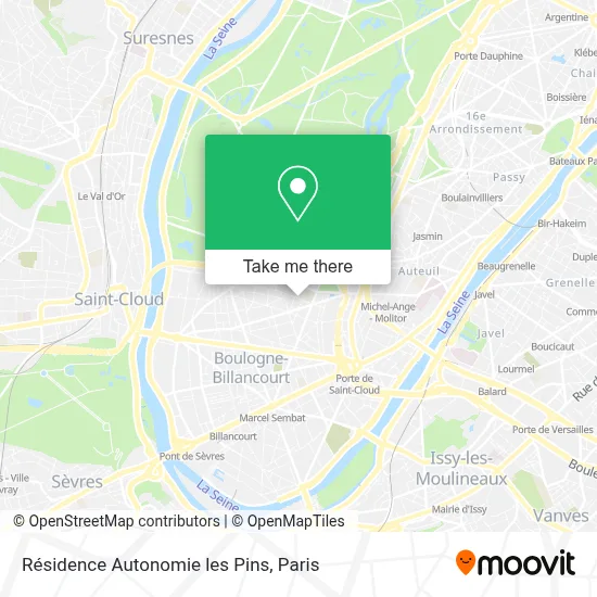 Résidence Autonomie les Pins map