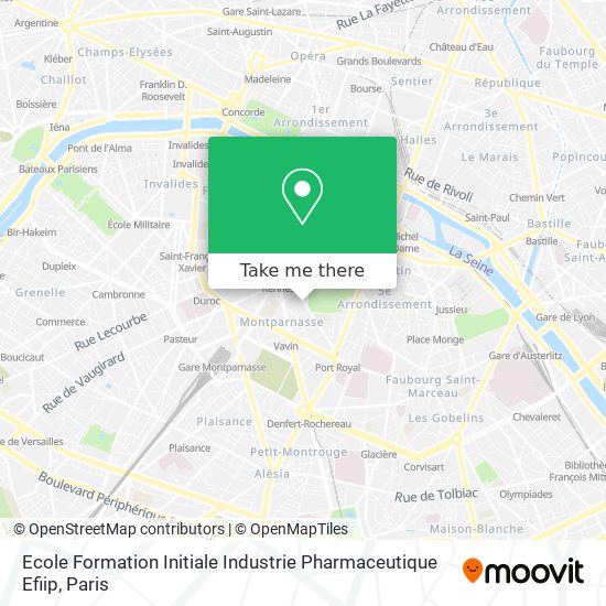 Ecole Formation Initiale Industrie Pharmaceutique Efiip map
