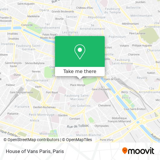 House of Vans Paris map