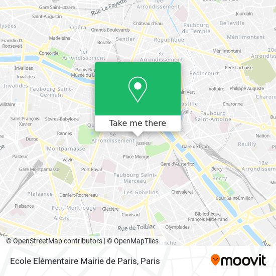 Mapa Ecole Elémentaire Mairie de Paris