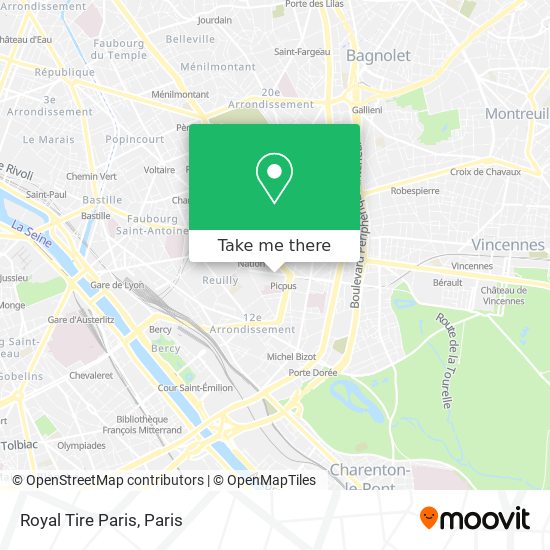 Mapa Royal Tire Paris