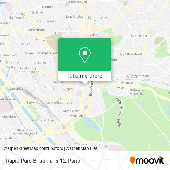 Rapid Pare-Brise Paris 12 map