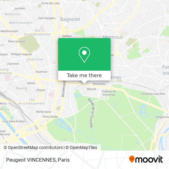 Mapa Peugeot VINCENNES