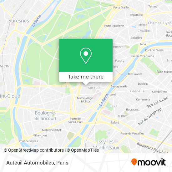 Mapa Auteuil Automobiles