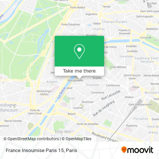 France Insoumise Paris 15 map