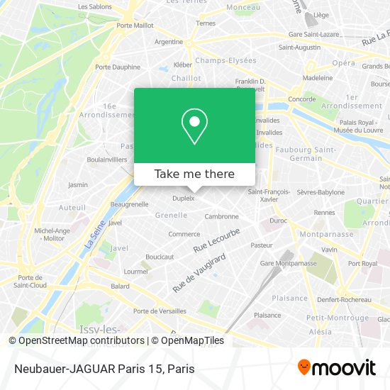 Neubauer-JAGUAR Paris 15 map