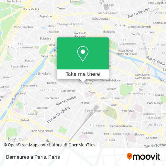 Mapa Demeures a Paris