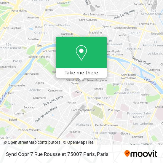 Synd Copr 7 Rue Rousselet 75007 Paris map