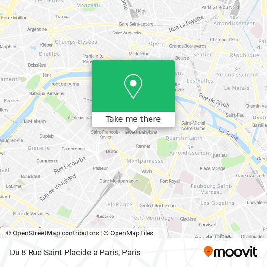 Mapa Du 8 Rue Saint Placide a Paris