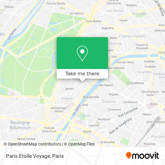 Paris Etoile Voyage map