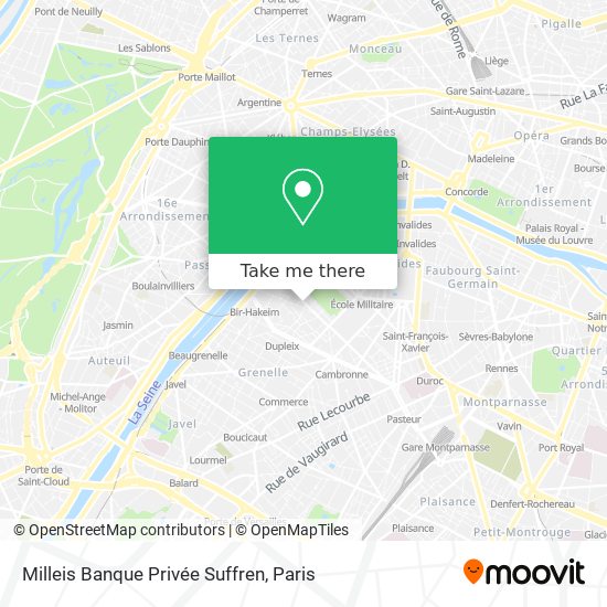 Milleis Banque Privée Suffren map