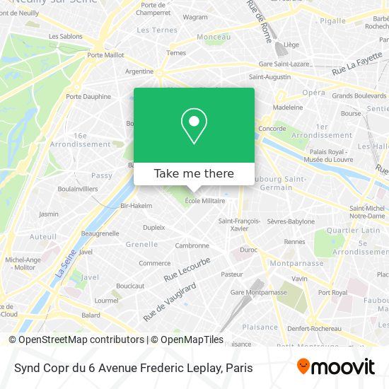 Synd Copr du 6 Avenue Frederic Leplay map