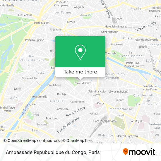 Ambassade Repubublique du Congo map
