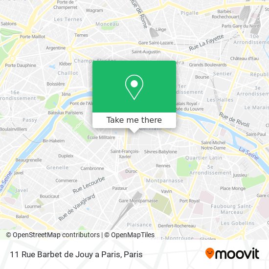 Mapa 11 Rue Barbet de Jouy a Paris