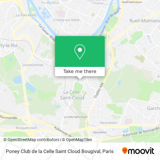 Mapa Poney Club de la Celle Saint Cloud Bougival