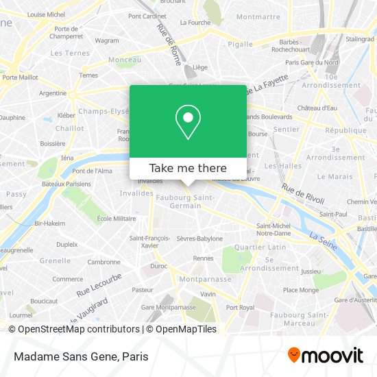 Madame Sans Gene map