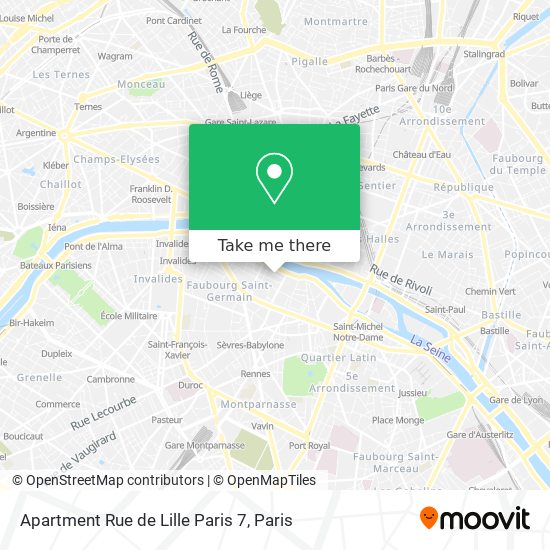 Mapa Apartment Rue de Lille Paris 7